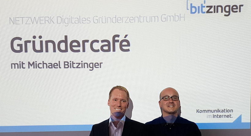 Michael Bitzinger und Niko Emran beim Gründercafé