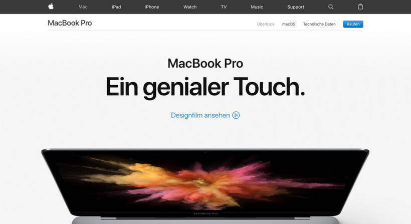 Apple Macbook Pro Landing Page Value Proposition