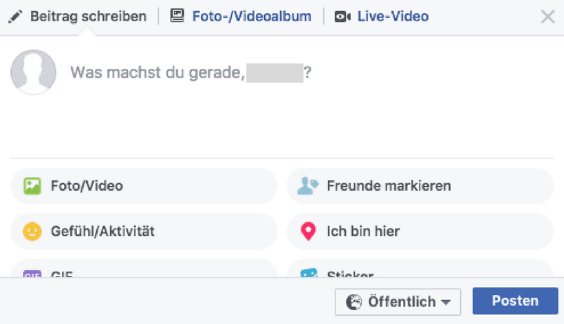 Facebook Beitrag schreiben