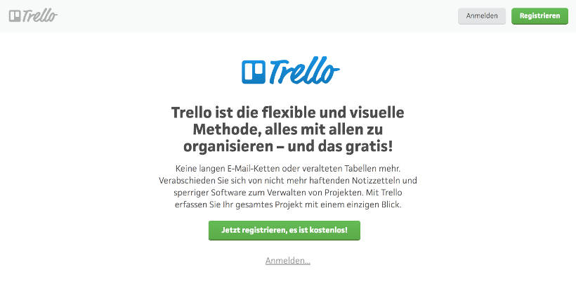 Call-To-Action Button Beispiel Trello