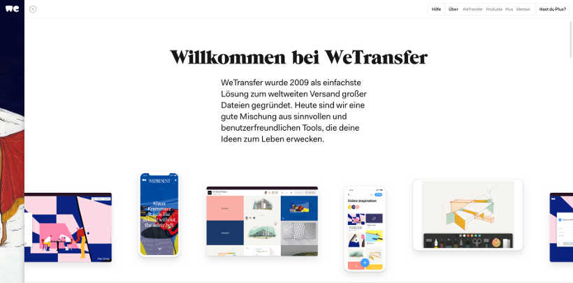 WeTransfer Screenshot