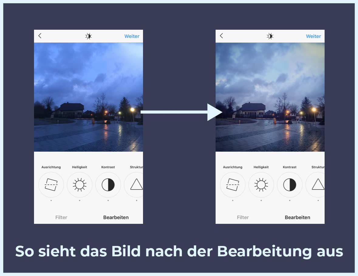 Instagram Bilder Bearbeiten Vergleich