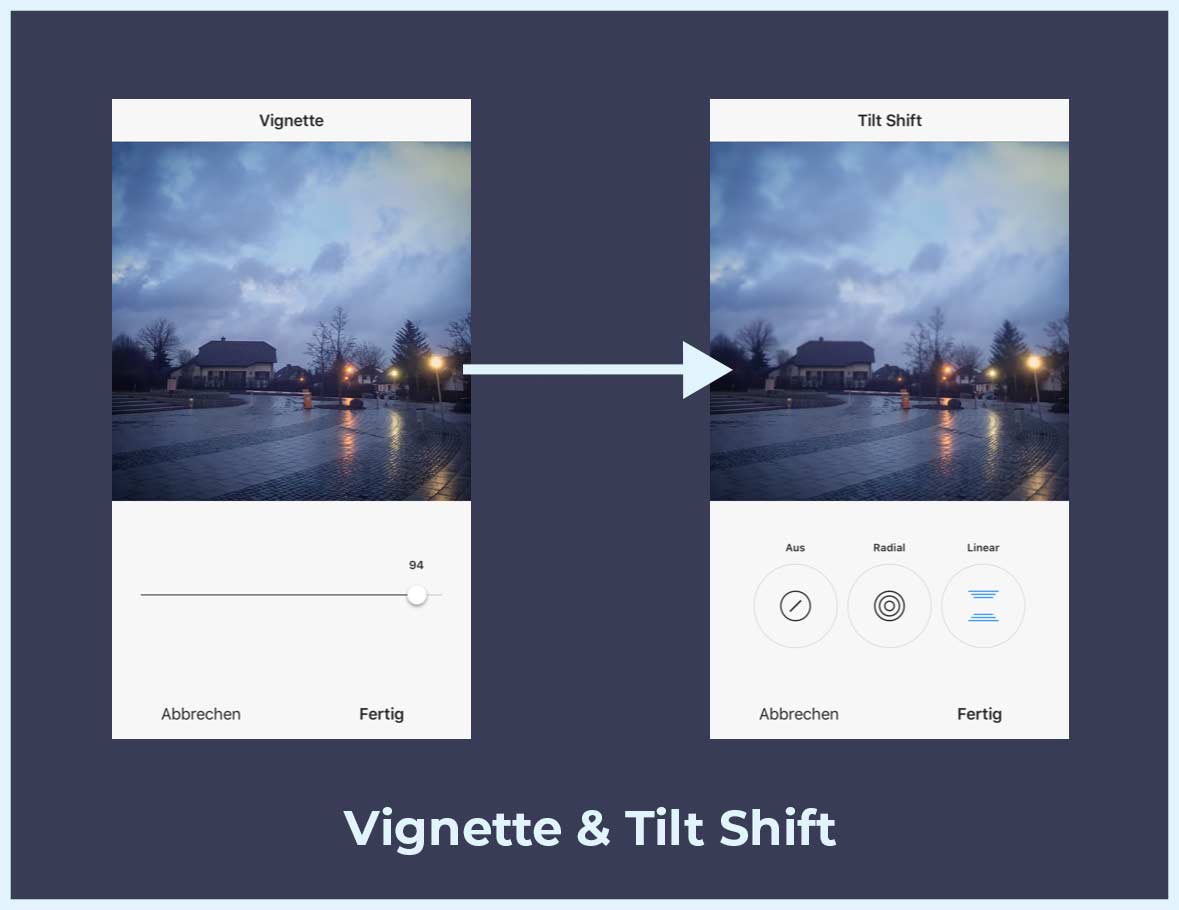Instagram Bilder bearbeiten Vignette