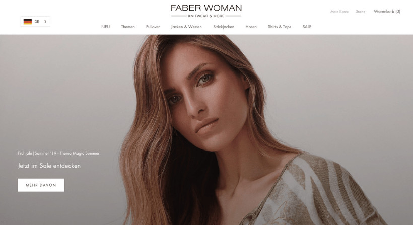 FABER WOMAN Online Shop Screenshot