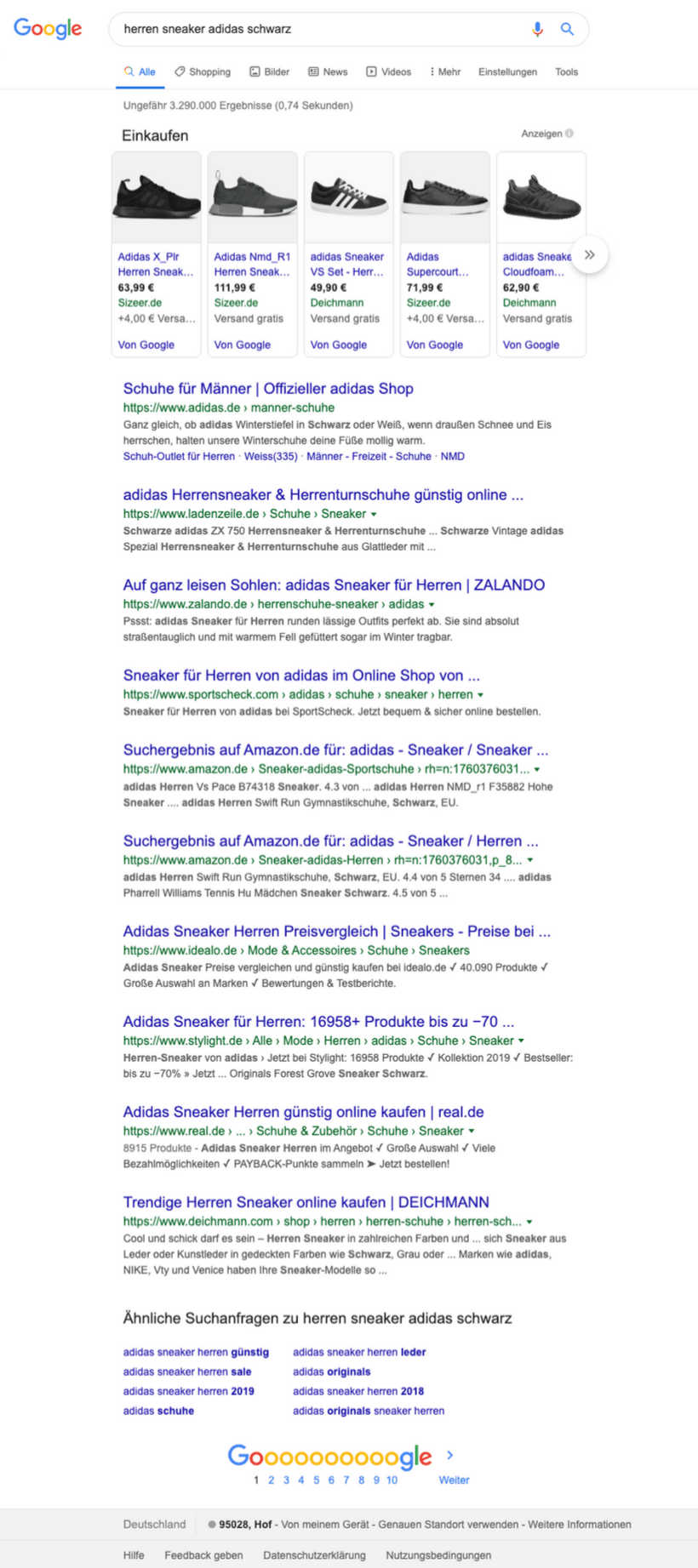 SERP Breadcrumb-Navigation Beispiel