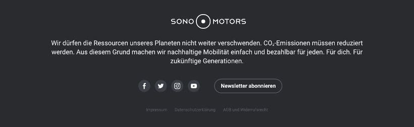 Footer Beispiel Sono Motors