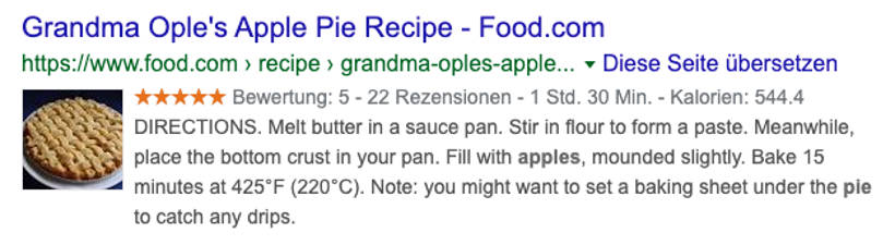 Recipe Schema Markup Beispiel