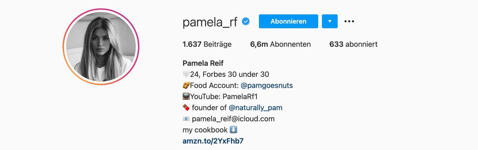 Top-7-Instagram-Influencer-Deutschland-Pamela-Reif-Einstein1
