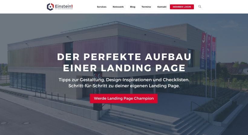 Landing Page Aufbau