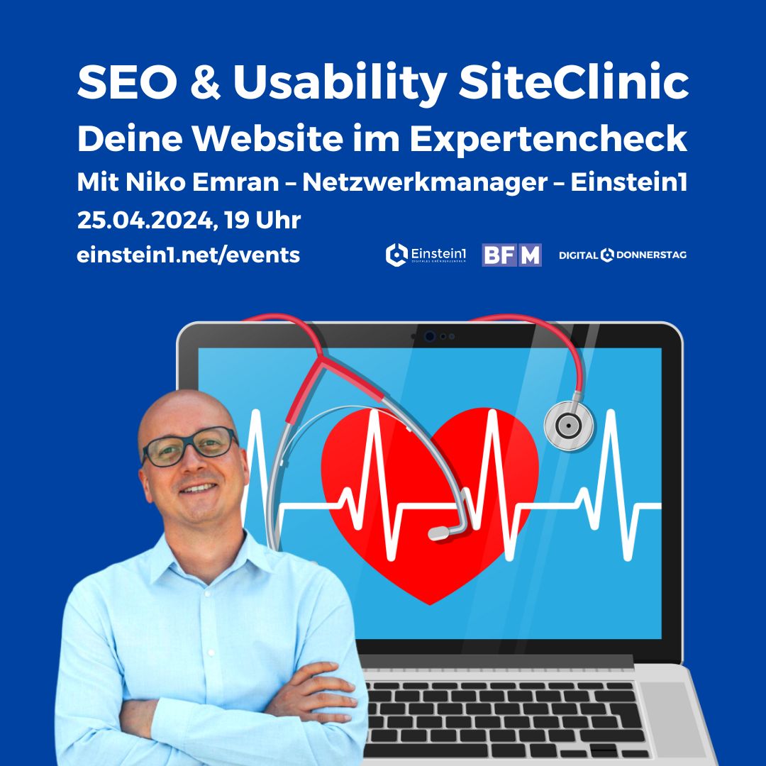 Teaser – SEO & Usability SiteClinic – Deine Website im Expertencheck